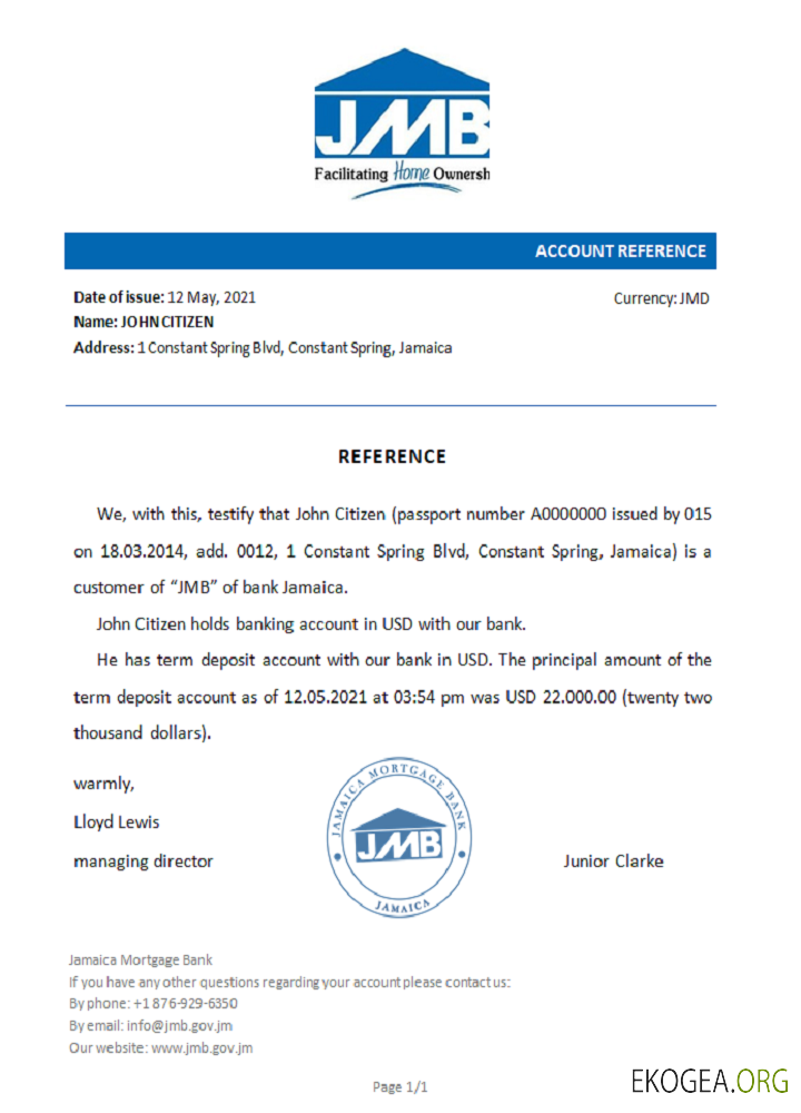 Jamaïque , Mortgage , reference